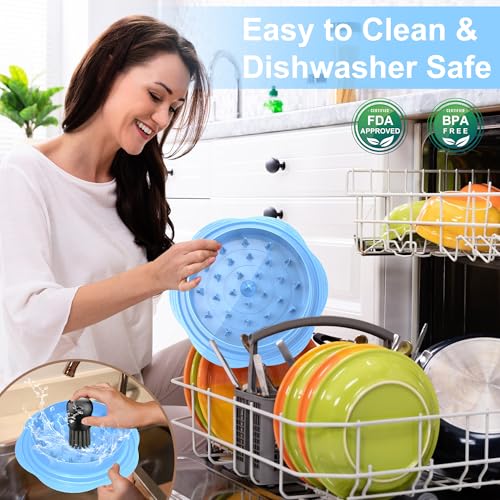 Chicken Shredder Tool Twist Large Meat Shredder with Brush&Fork, Sky Blue - color: Sky Blue