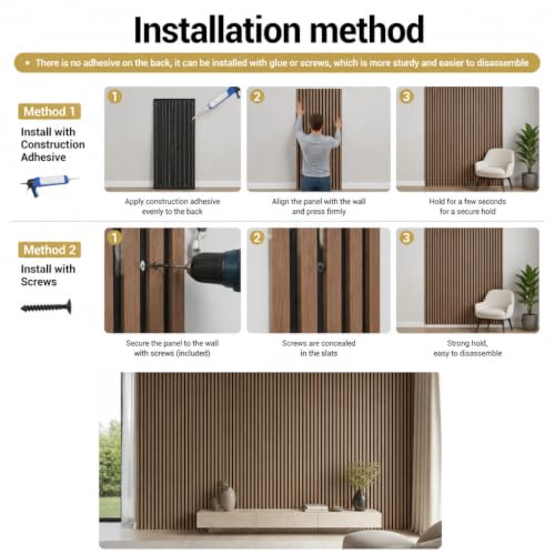 5 Pcs Wood Slatwall Panels Large Acoustic Panels for Wall 47.2 x 23.6 x 0.4 Inch Soundproof Sound Dampening Wood Veneer Sound Absorbing Wall Panel for Bedroom Home Studio Office (Walnut) - color: Walnut
