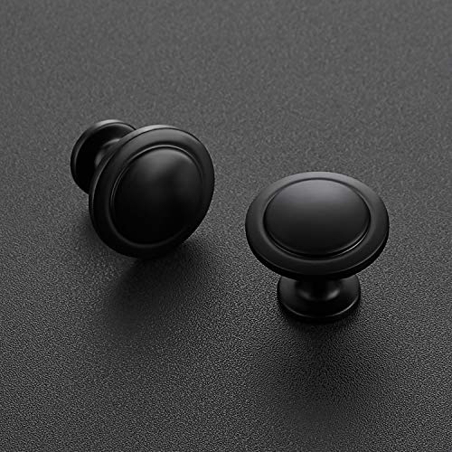Ravinte Matte Black Cabinet Knobs Zinc Drawer Knobs, 1-1/4 Inch, 30 Pack - color: Black