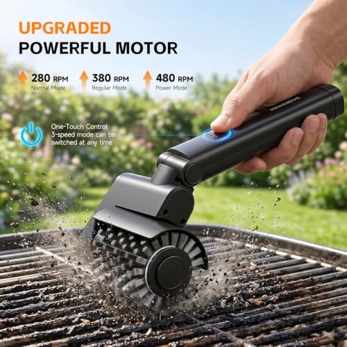 2026 Electric Grill Brush for Outdoor, 3-in-1 Kit BBQ Cleaner with 3 Heads