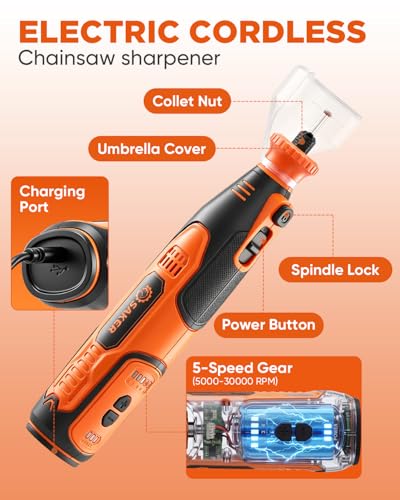 Saker Electric Chainsaw Sharpener Kit,Chain Saw Sharpener Tool