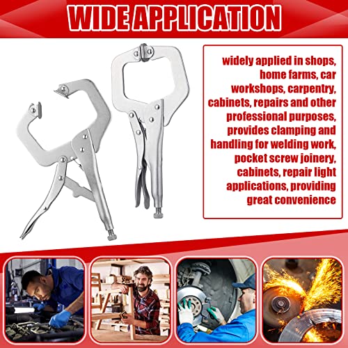 Yexiya 10 Pcs Locking C Clamps, Adjustable with Swivel Pad, 10 Pcs, 11 Inch - size: 11 Inch