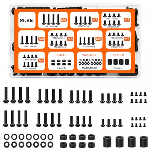 80in TV Mounting Screws,TV Mount Screws,TV Mount Hardware Kit,Black