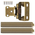 50 Pack (25 Pairs) 1/2 Inch Overlay Partial Wrap Hinges Antique Brass - color: Antique Brass, size: 50 Pack (25 Pairs)