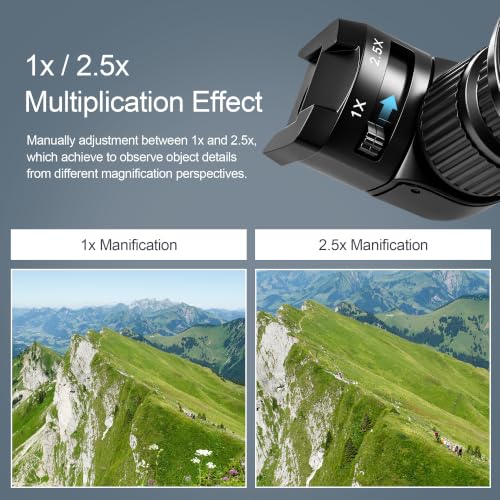 Astromania 1X/2.5X Right Angle Viewfinder with 6 Mounting Camera Adapters | 90 Degree Viewfinder Finder Scope, Fit Canon Nikon Camera, For Astrophotography, Metal Aluminum Viewfinder, Built-in Diopter