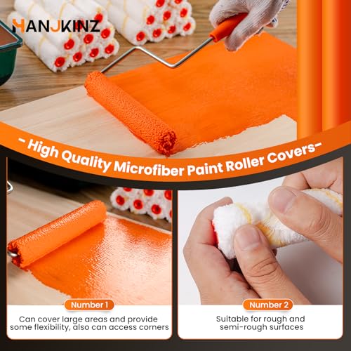 Microfiber Paint Roller Covers, 6 Inch, 3/8 Inch Nap, 40 Pack - size: 40 pcs 6" Microfiber Roller Cover