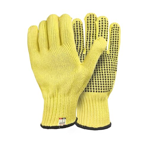 Heat Cut Resistant Gloves,Aramid Oven Gloves with Fingers, Silicone Beads Thick Knit Design,Machine Washable - Grill Mitts for Men & Women(Silicone Beads, Large) - size: 1pc-Large, style: Silicone Beads