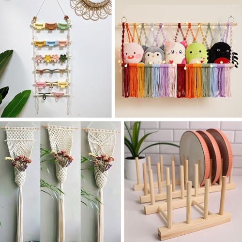 Wooden Dowels Wooden Sticks for Crafts 3/8 x15 in,10 PCS Wood Craft Sticks - size: 3/8"×15"- 10 PCS