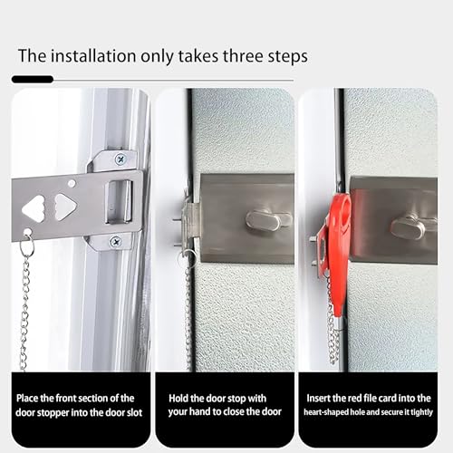Portable Door Lock Easy to Install Without Drilling Home Security Door Lock Travel Lockdown Locks Perfect for Traveling Home Hotel Apartment College for Additional Safety and Privacy (Red) - color: Red