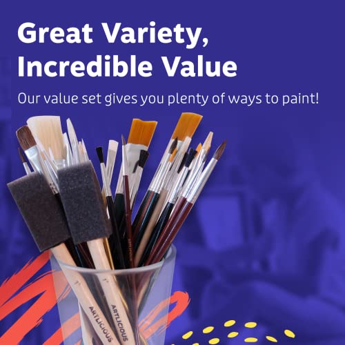 Artlicious Craft Paint Brushes Set for Kids, Acrylic Painting, 25 Pack - style: 25 Pack