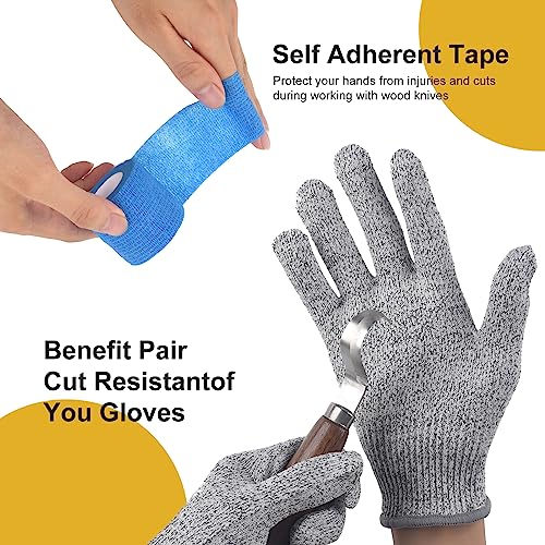 Wood Carving Kit, Wood Carving Tools Set with Wood Carving Knives Detail Knives Blocks Gloves Whittling Kit for Beginners Adults Kids Woodworking Tools for Spoon, Bowl, Kuksa Cup (26PCS)