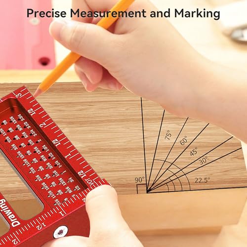 Mini 3D Multi-Angle Measuring Ruler 4.7"x3.54" for Woodworking DIY
