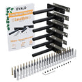 EVALD LevelMate™ Titan-Mount 4 Inch Floating Shelf Brackets, Heavy Duty Hidden Shelf Brackets for Floating Shelves, Black Carbon Steel Shelf Supports with Screws & Anchors (6 Pack) - size: 4 Inch, style: 6 Pack Titan-mount