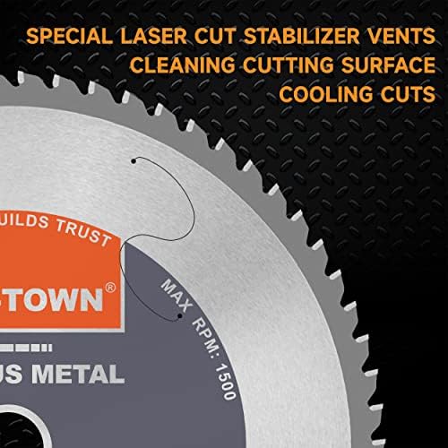 TWIN-TOWN 14-Inch 66 Teeth Dry Cut Mlid Steel and Ferrous Metal Cermet Saw Blade with 1-Inch Arbor - size: 14" 66T thick steel
