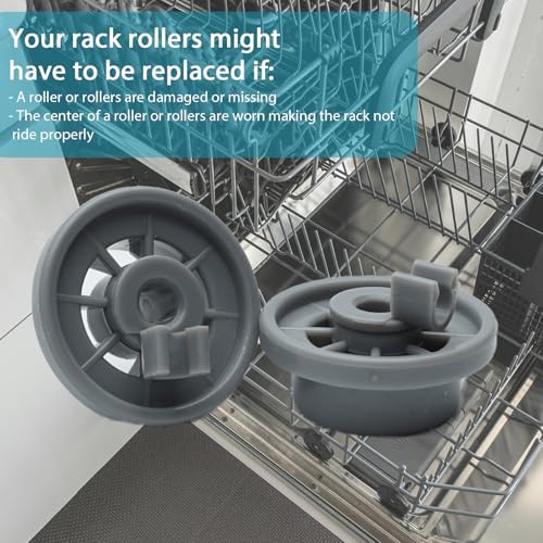 12004485 Dishwasher Lower Rack Wheel for Bosch Kenmore Thermador Gaggenau Dishwashers 12029919 10004343 00617087 AP4512761 1998570 617087 AH3478333 EA3478333 PS3478333 00617087 PS8728047, Pack of 1 - color: Pack of 1