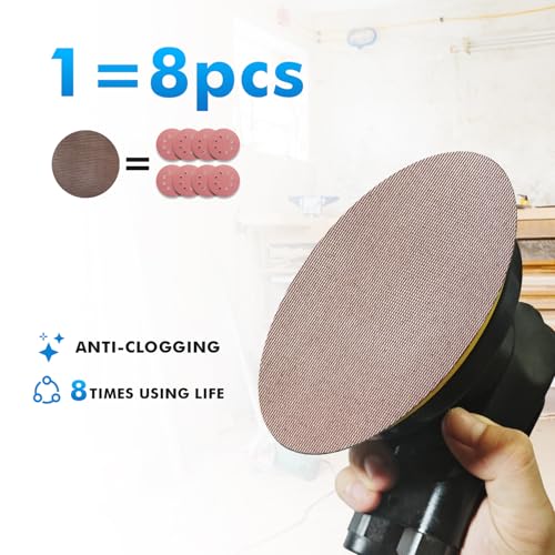 80 Pcs 5-Inch Mesh Sanding Discs, 80-600 Grit, Hook & Loop Mesh Pads for Random Orbital Sander - Durable, Anti-Slip, for Wood, Metal, Paint Finishing - style: 5 Inch Mesh Sanding Discs