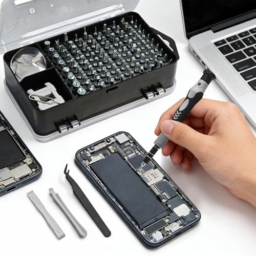 115 In1 Precision Screwdriver Set, Professional Magnetic Repair Tool Kit for Electronics, Watch, Mobile Phone, Laptop, Game Console, Camera, Eyeglasses, Modding, and DIY Projects