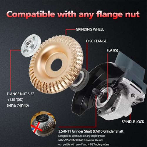4PCs Angle Grinder Wood Carving Grinding Disc Set - color: 4 PCS Grinding Disc