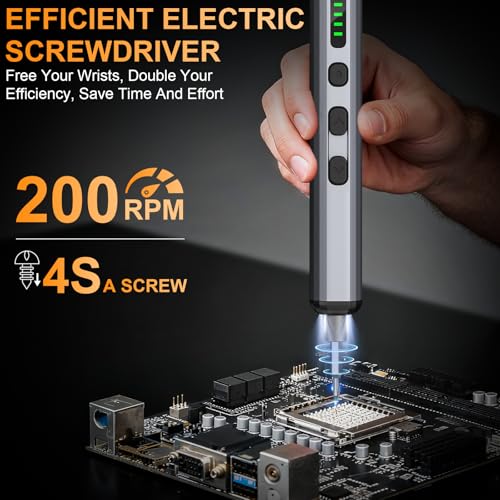TanSon Mini Electric Screwdriver, 72 In 1 Small Precision Screwdriver Set - color: 72 Grey