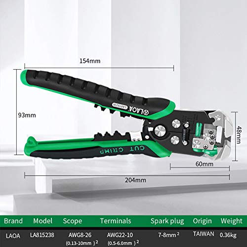 LAOA Automatic Wire Stripper Tool, Self Adjusting Wire Stripper and Crimper, 8-26 AWG Electrical Wire Cutter for Electricians, Alloy Steel Hand Tool