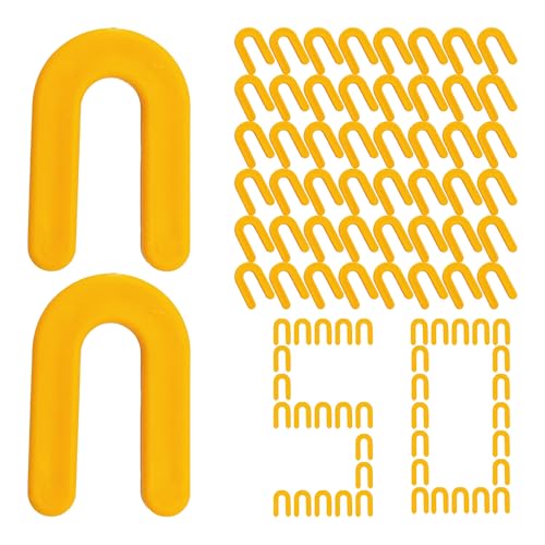 50PCS Horseshoe Tile Spacers, 3/16 Inch U-Shape Plastic Structural Shims for Tile Leveling System, Yellow Tile Leveling Clips for Ceramic Floor and Wall Installation - size: 3/16 Inch
