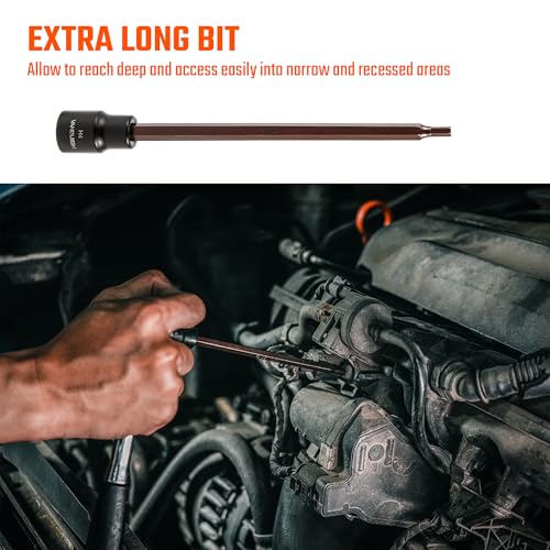 VANQUISH 20-Piece Extra Long Hex Bit Socket Set 3/8 Inch Drive
