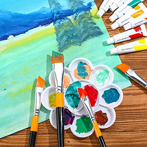 Containlol 6 Pcs 1/2 Inch Acrylic Paint Brushes Angled Flat Art Brush Set