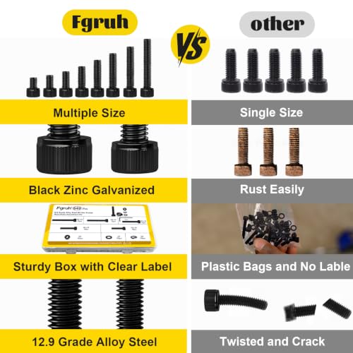 649PCS M3 Hex Socket Head Screws Assortment Kit, M3x30/35/40/45/50 mm - size: M3 649pcs