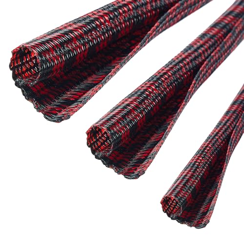 Cable Management Sleeve Split Braided Wire Loom 3/4 Inch-25FT
