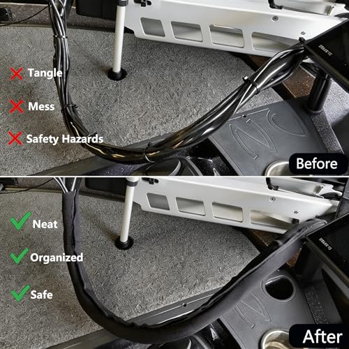 5Ft Neoprene Trolling Motor Cable Sleeve Compatible for Ultrex, Waterproof Marine Wire Protector, Wrap Around Cord Cover for Boat Outboard Engine Rigging & Steering Accessories
