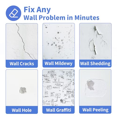 YKF Drywall Repair Kit, 18 oz Ready to Use Quick Dry Wall Repair Paste with Scraper and Self-Adhesive Mesh, White Spackle Putty for Small Holes, Nail Holes, Dents and Cracks