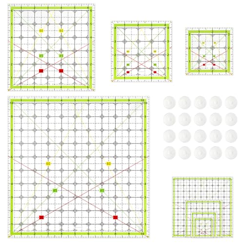 Aixoom Quilting Ruler Set, Square Quilting Templates 3.5/4.5/6.5/10.5"