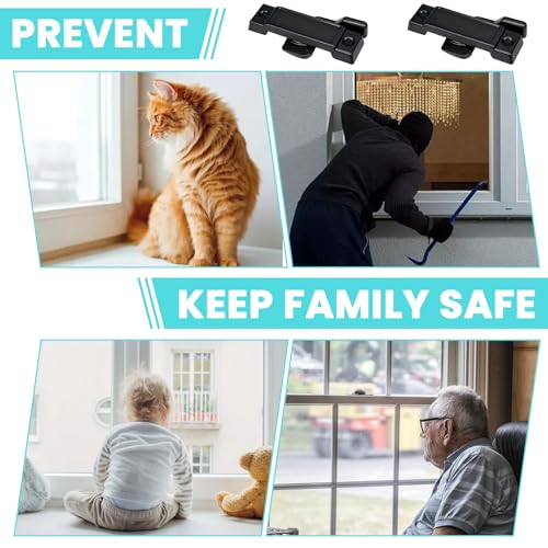 5PCS F2590 Sash Locks, Black Window Latch Replacement Parts - color: Black