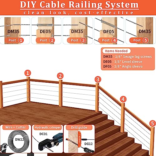 Aluminum Drill Guide Jig 30 45 90 Degree Angle 4 Sizes for Angled and Straight Holes, Portable Durable Cable Railing Drilling Template Block for Deck Stair Handrail DG12 - size: Without F clamp