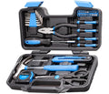 CARTMAN 39-Piece Household Tool Set, Blue Hand Kit With Storage Case - color: Blue