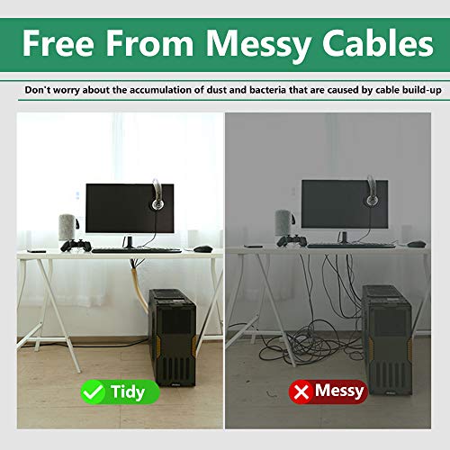 StangH Cable Management kit Sleeve Organizer, 19 Inch, 4 Pieces -Beige - color: Beige, size: 19"L x 3.5"W-4PACKS