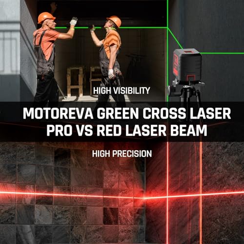 Self-Leveling Laser Level, 100Ft Green Cross Line Rotary Laser Tool - 4 Brightness Modes, Manual & Pulse Mode for Indoor/Outdoor Use, IP54 Waterproof with Carrying Bag - size: M