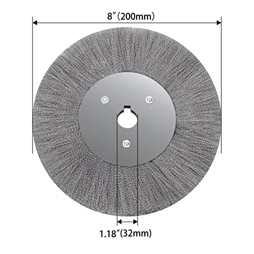 8 Inch Stainless Steel Wire Crimped Wheel Brush with 1-1/4" Bore for Angle Grinder Derusting Cleaning and Surface Polishing 1Pc - size: 8"200mm 1Pc