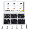 600Pcs M1.7x4/5/6/7/8/10 Self-Tapping Wood Screws Assortment Kit, Phillips Pan Head, Black Carbon Steel, 6 Sizes, for Wood Plastic and Soft Metal - size: M1.7x4/5/6/7/8/10-600Pcs