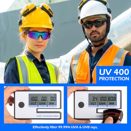 OXG Work Safety Glasses for Men Women, ANSI Z87.1 UV Protection - color: 24p-multicolor