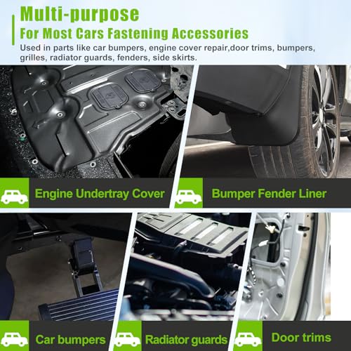 mxuteuk 50PCS M4.2 U-Nut Clips & Hex Head Automotive Body Fender Bolts Kit,for Most Cars Fender,Engine Undertray Cover, Engine Cover & Bumper Fender Liner - color: Black-M4.2
