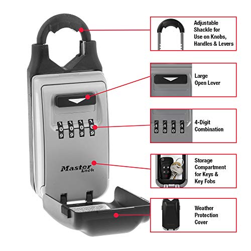 Master Lock 5420EC Set Your Own Combination Portable Lock Box with Adjustable Shackle, 6 Key Capacity - size: 6 Key Capacity, style: Adjustable Shackle