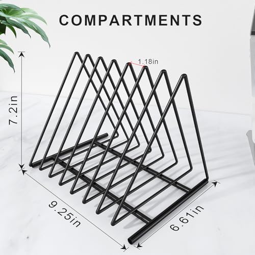 TOPCJ Triangle File Folder Racks,7 Sections File Holder,File Storage Sorter/Stand,Desktop File Organizer,Wire Organizer Rack,Magazine Folder Holder,Letter/Legal,Suitable to Hold Large/Small Items - size: 1-Set