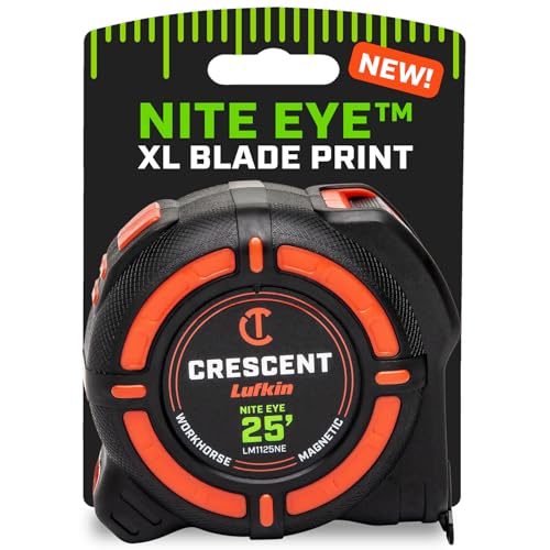Crescent Lufkin 25 Ft. WORKHORSE NITE EYE Magnetic Tape Measure | LM1125NE - size: 25' Magnetic, style: SAE