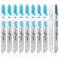 10-Piece T118A T-Shank Jigsaw Blades, High Carbon Steel Jig Saw Blade Set for Thin Metal, Sheet Metal and Aluminum Cutting, Compatible with Most Major Jigsaws