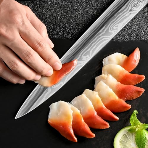 Sunnecko 10.5 inch Sashimi Knife,Sushi Knife for Fish Filleting & Slicing - color: 10.5 inch Sashimi Knife
