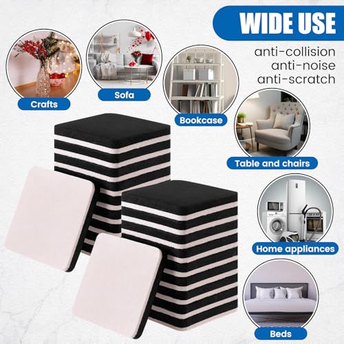 Geelin 36 Pcs Felt Furniture Sliders for Hardwood Floors 3 Inch Carpet Furniture Sliders Reusable Heavy Duty Movers Slider for Hard Surfaces Moving Pads Carpet Floor Protectors (Square)