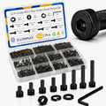 1120PCS M2.5 Screws Kit, M2.5x4/6/8/10/12/16/18/20mm Hex Socket Head Cap Screws Nuts & Washers Assorted Set, 12.9 Grade Black Oxide M2.5mm Screw for 3D Printer,DIY - size: M2.5 1120pcs