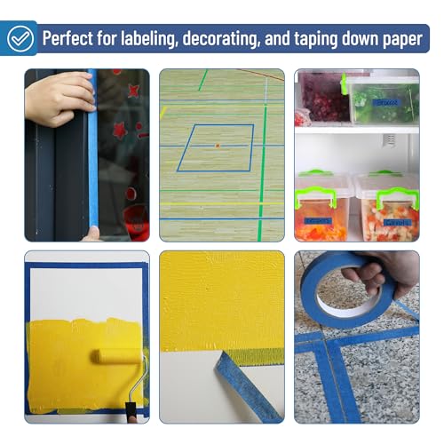 Mr. Pen- Dark Blue Masking Tape, 0.6 Inch Wide, 3 Rolls, 3 x 55 Yards - color: Dark Blue