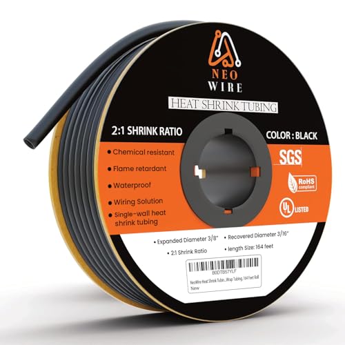 Heat Shrink Tubing 3/8" 9.5mm 2:1 Industrial Shrink Tube 164Ft - size: 3/8" (9.5mm) 164 Feet